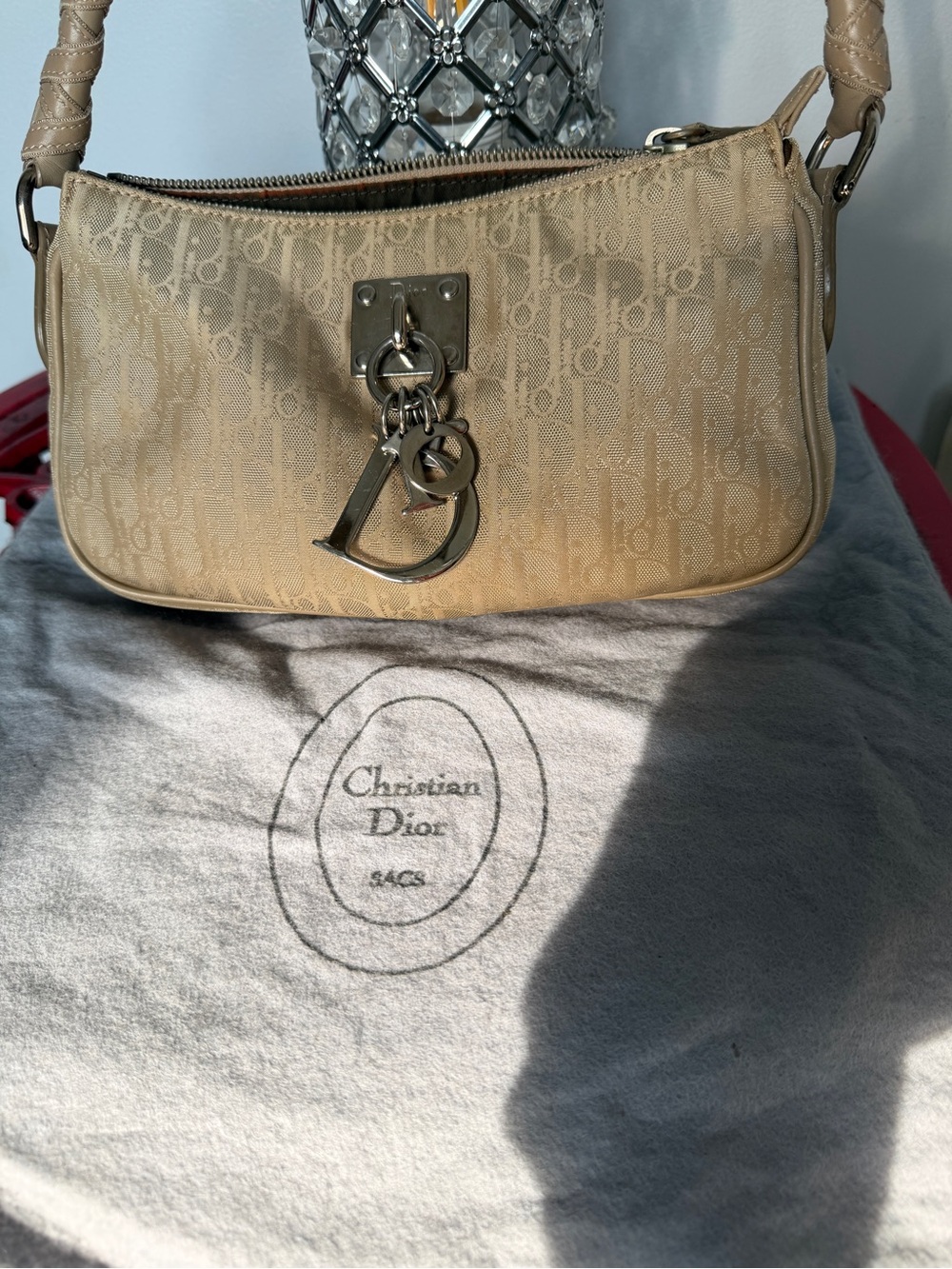 Dior Beige Shoulder Bag with Signature Charms - Picture 9 of 9
